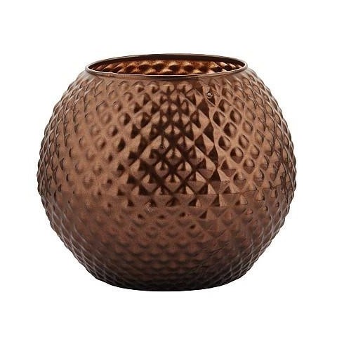 VASO A SFERA MARRONE SATINATO D20 H18